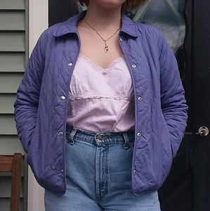 Lands' End Purple Quilted Reversable Jacket